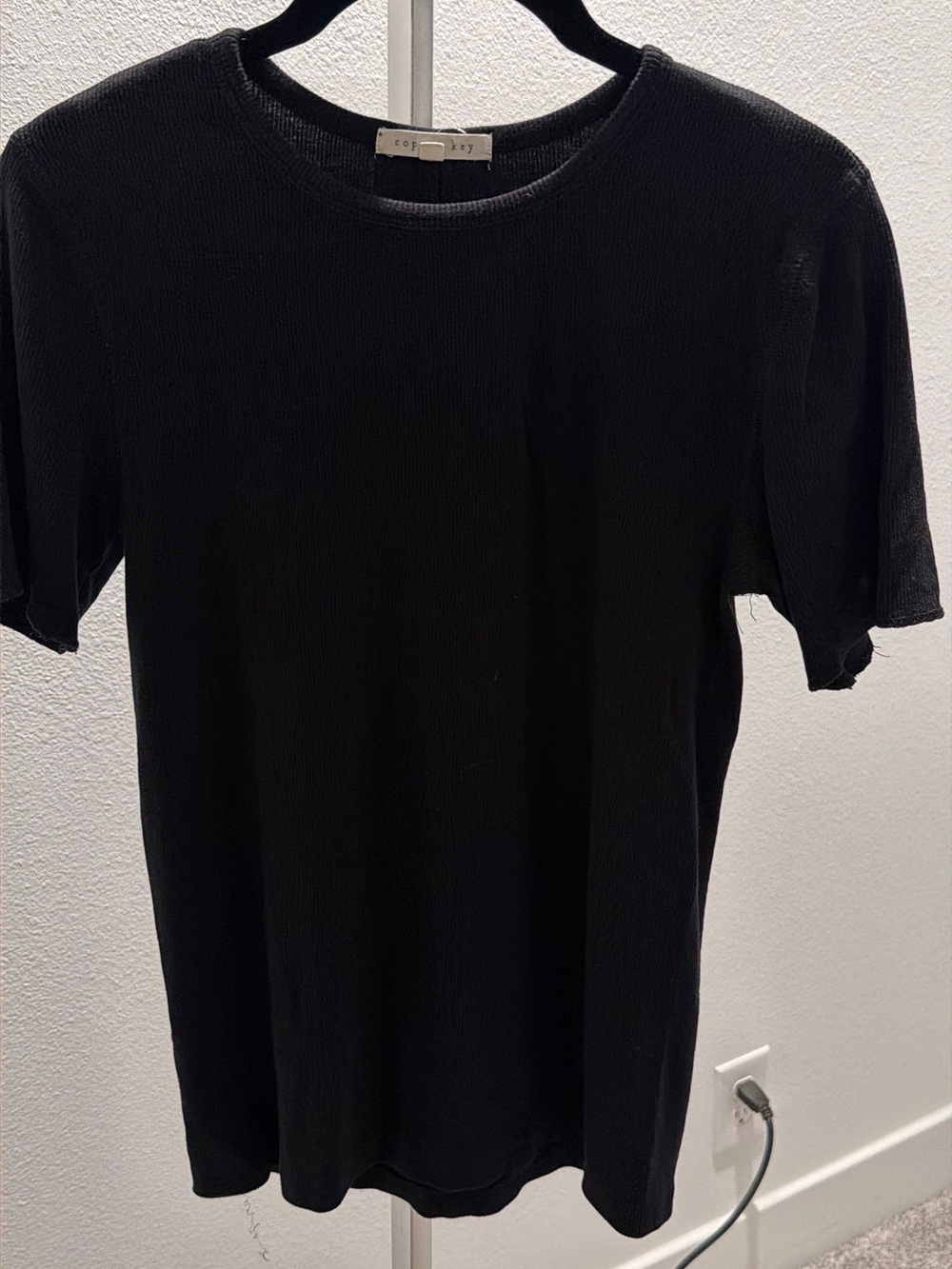 Copper Key Black Short Sleeve Ribbed Tee